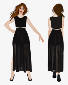 Office Clipart Fashion - Front And Back Woman Clipart, HD Png Download, Free Download