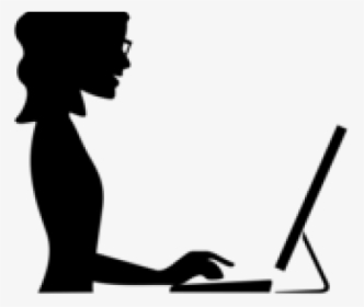 Girl Clipart Computer - Woman Work Icon Png, Transparent Png, Free Download