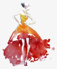 Download Fashion Haute Illustration - Women Fashion Design Drawing, HD Png Download, Free Download