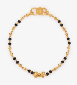 22ct Gold Black Beads Baby Bracelet - Gold And Black Beads Bracelet For Baby, HD Png Download, Free Download