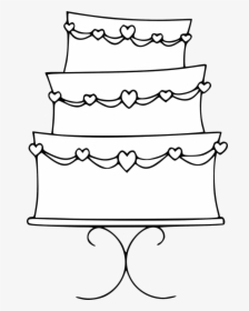 Cake Black And White Wedding Cake Clipart Black And - Black And White Cake Clipart, HD Png Download, Free Download