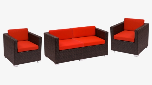 4 Piece Synthetic Wicker Sofa Set With Cushions - Studio Couch, HD Png Download, Free Download