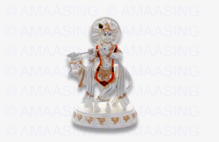 925 Silver Cow Krishna - Figurine, HD Png Download, Free Download
