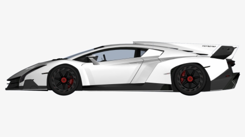 Drawing Lambo Step - Lamborghini Veneno Side View, HD Png Download, Free Download