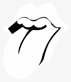 Rolling Stones Logo Black And White Clipart , Png Download - Rolling Stones Logo White Black Background, Transparent Png, Free Download