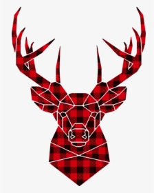 Buffalo Plaid Deer, Deer, Holiday, Christmas, Winter - Geometric Transparent Deer Head Png, Png Download, Free Download