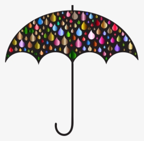 Prismatic Rain Drops Umbrella Silhouette 4 Clip Arts - Umbrella With ...