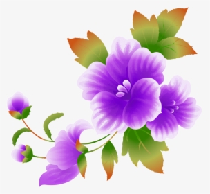 Pink Flowers Clip Art Hd Creative Floral - Blue Flower Corner Border Png, Transparent Png, Free Download