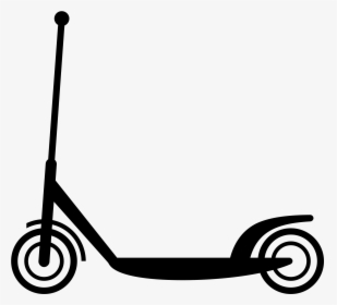 Kick Scooter Motorcycle Moped Electric Vehicle - Scooter Black And White Clipart, HD Png Download, Free Download