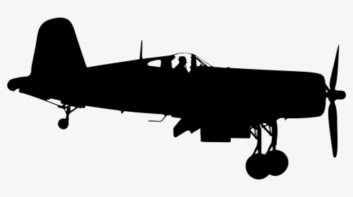 Flight,ground Attack Aircraft,aircraft - Propeller Plane Side Silhouette, HD Png Download, Free Download
