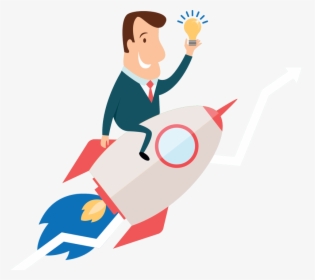 Man On A Rocket Clipart, HD Png Download, Free Download
