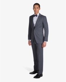 Charcoal Gray Notch Lapel Suit - Midnight Blue Double Breasted Suit, HD Png Download, Free Download