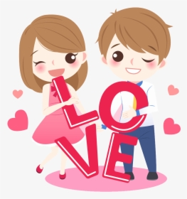 Couple Lovely Love Cartoon Drawing Png File Hd Clipart - Cute Cartoon Couple Png, Transparent Png, Free Download