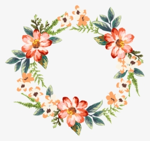 Hand Painted Wreath Wedding Png - Shabby Chic Border, Transparent Png, Free Download