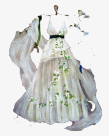 Wedding Dress Fashion Design Clipart - Vestido De Casamento Nordico, HD Png Download, Free Download