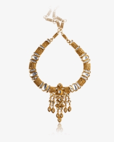 Antique Gold Kundan Polki Necklace Set Online - Necklace, HD Png Download, Free Download
