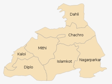 Map Of Tharparkar District With Its Administrative, HD Png Download, Free Download