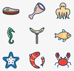 Meal And Seafood - Transparent Seafood Icon, HD Png Download, Free Download