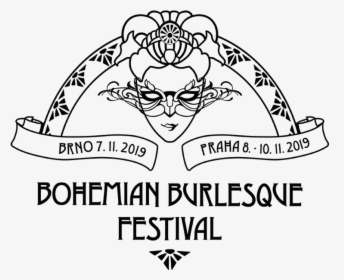 Logo 2019 Black-fb Edited - Bohemian Burlesque Festival Logo, HD Png Download, Free Download