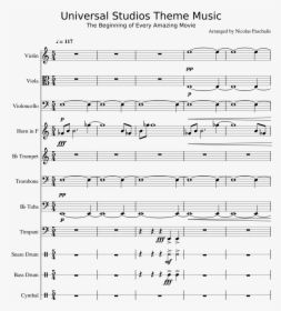 Universal Studios Theme Music Sheet Music Composed - Universal Theme Song Sheet Music, HD Png Download, Free Download