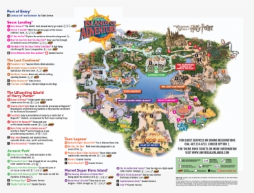 Universal Studios Islands Of Adventure Map 2019, HD Png Download, Free Download