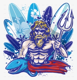 Poseidon On A Surfboard, HD Png Download, Free Download