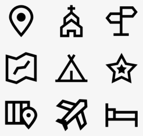 Linear Travel Elements - Web Design Line Icon, HD Png Download, Free Download