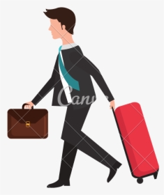 Banner Black And White Library Businessman Icon Icons - Business Man Travel Icon, HD Png Download, Free Download