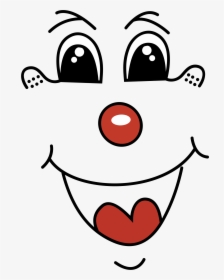 Clown Face Line Art Clip Arts - Sonrisa De Payaso Dibujo, HD Png Download, Free Download