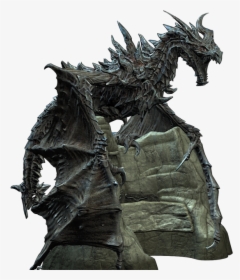 Alduin By Saltso-d4iks5y - Skyrim Dragon Statue, HD Png Download, Free Download