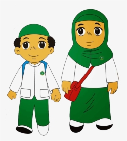 Anak Kartun Muslim Png Clipart Cartoon Child - Moslem Kids Cartoon School Png, Transparent Png, Free Download