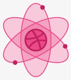 Dribbble Atom Sticker Pink Flat Logo Atom Dribbble - Atom Dribbble, HD Png Download, Free Download