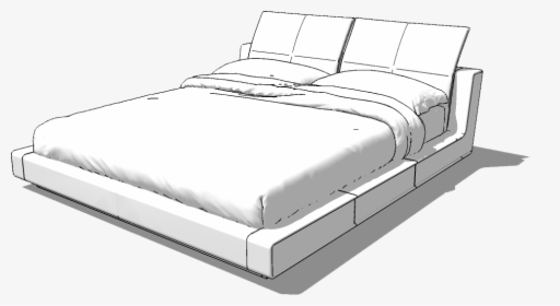 Sketchup Model Double Bed - Bed Frame, HD Png Download, Free Download