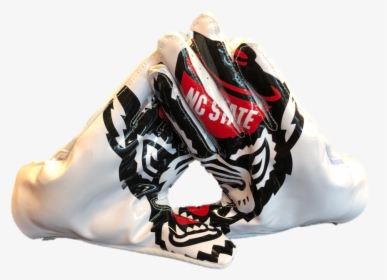 Nc State Wolfpack Adidas White Adizero 5-star - Nc State Football Adidas Gloves, HD Png Download, Free Download