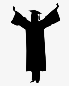 Clip Art Graduate University Graduation Ceremony Student - Graduating Student Silhouette Png, Transparent Png, Free Download