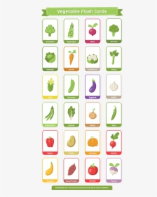 Free Printable Vegetable Flash Cards - Green Vegetables In Spanish, HD Png Download, Free Download
