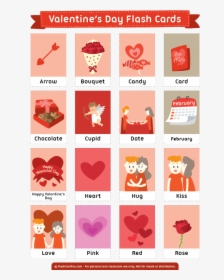 Free Printable Valentine"s Day Flash Cards - Flash Cards Valentines Day, HD Png Download, Free Download