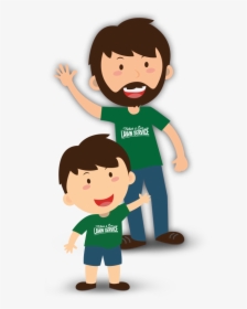 Father & Son Lawn Service - Father Son Cartoon Characters, HD Png Download, Free Download