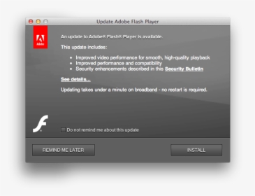 Adobe Flash Update, Do People Still Notice It - Adobe Flash Player Update Notification, HD Png Download, Free Download