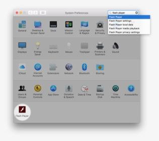 Update Adobe Flash Player Icon In System Preferences - Adobe In System Preferences, HD Png Download, Free Download