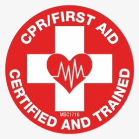 Cpr/first Aid Certified And Trained Hard Hat Emblem - First Aid Trained Logo, HD Png Download, Free Download