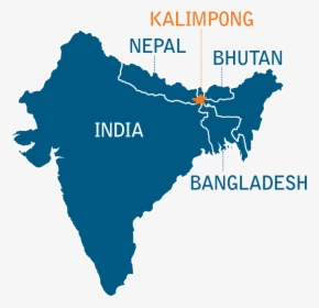 Kalimpong Map - India Size And Location, HD Png Download, Free Download
