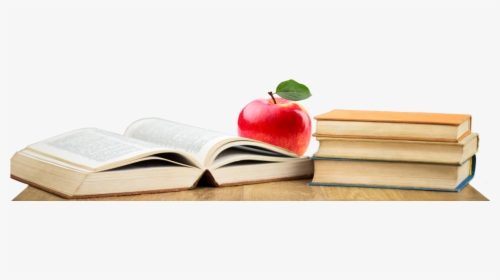 Books And Apple On Desk - Books And Apple Png, Transparent Png, Free Download