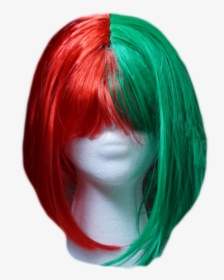 Red And Green Bob Wig - Red And Green Wig, HD Png Download, Free Download