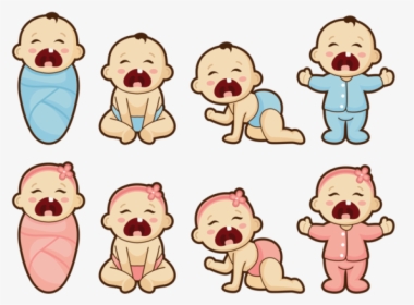 Crying Baby Cartoon - Baby Twins Crying Cartoon, HD Png Download, Free Download