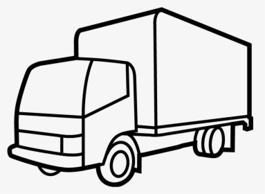 Transparent Truck Crane Clipart - Shipping Truck Drawing, HD Png Download, Free Download