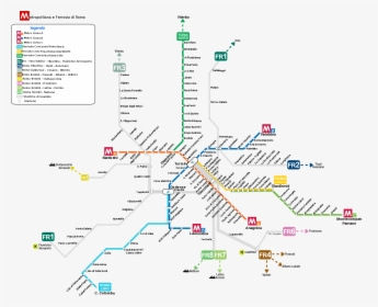 Rome Metro Map - Mappa Metro Roma 2017, HD Png Download, Free Download