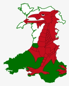 Wales Flag Map, HD Png Download, Free Download