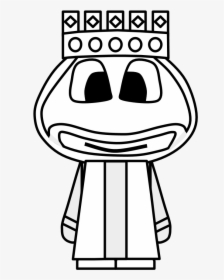 King, Crown, Big Eyes, Cartoon Person, Black And White - Cartoon, HD Png Download, Free Download
