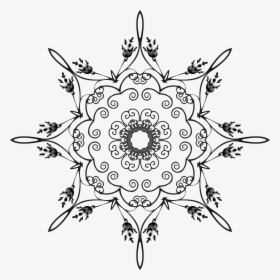Rose Floral Flourish Design Clip Arts - Mushroom Mandala Line Art, HD Png Download, Free Download